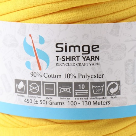 Knitted yarn secondary 90% cotton, 10% p/e, 100m/450 ± 50 g (lemon) mix-4