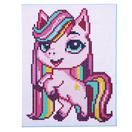 Canvas for embroidery with a cross "Fairytale Unicorn", 20 x 15 cm-1