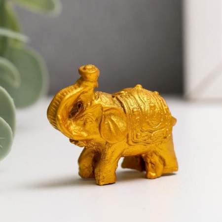 NECSK Polystone "Golden Elephants" set of 6 pcs 3x3.5x1.7 cm-4