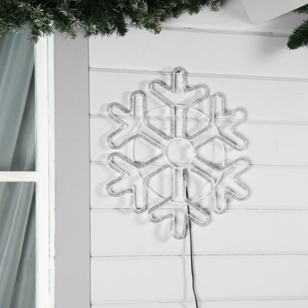 LED figure "Snowflake", 52 cm, Duralight, 96 LED, 220 V, flicker, glow of white/blue-1