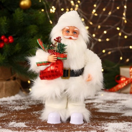 Santa Claus "in a fur white suit, with a bag" moves, 11x30 cm