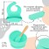 Set for feeding: bib, plate on a suction cup, spoon, crumb I, turquoise