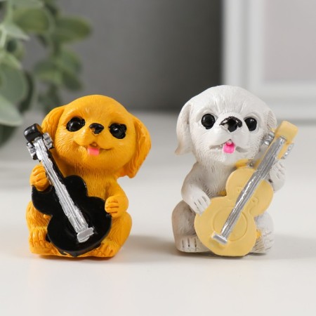 Souvenir Polystone "Dog-musician" mix 3x3x5 cm