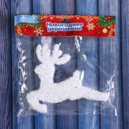 Christmas tree decoration "Snow Olena" 14x10 cm, white-1