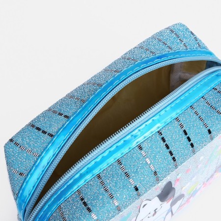 Cosmetic bag with lightning, blue color-2