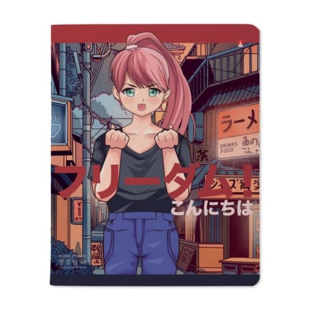 Notebook of 48 sheets in the Anime cage. Freedom, covered Cardboard, matte lamination, mix-1