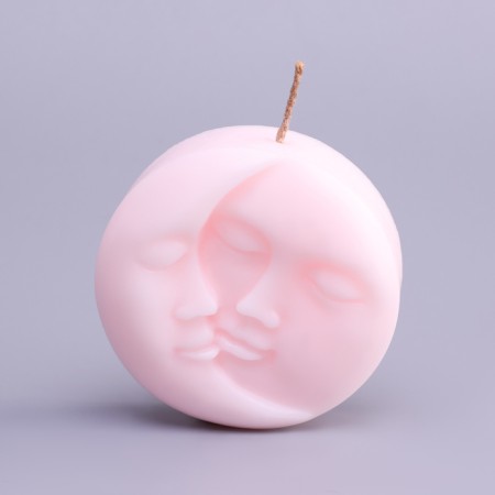 Figure candle "Sun and Moon", 6x2.5 cm, pink-3