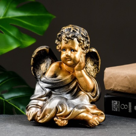 Figure "Angel sitting" bronze 18x14x12cm