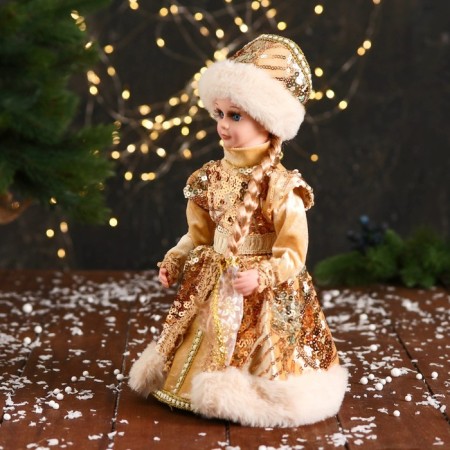 Snow Maiden "Dress with sequins" moves, 30 cm, gold-3