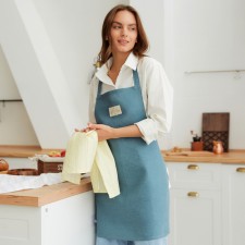 Apron Ethel Eco Turquoise, 60x70cm, 100% flax, 245 g/m2