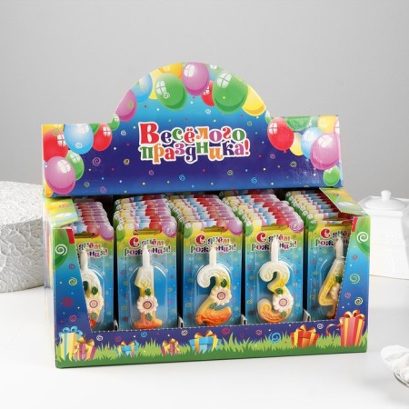 Show Box with candles for the cake "Sunny", 10.2 cm, 50 pieces-4