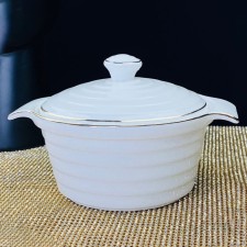 Салатник круглый Lenardi, с крышкой, фарфор, d=24 см