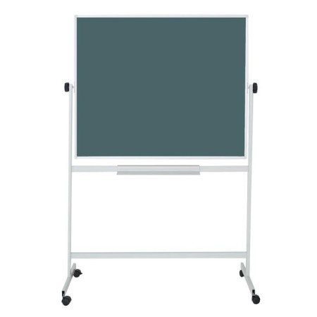 Bilateral board 100x120 cm, magnetic marker/chalk, calligrata standard, rotary on a mobile stand, in an aluminum frame, with a shelf-5