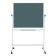Bilateral board 100x120 cm, magnetic marker/chalk, calligrata standard, rotary on a mobile stand, in an aluminum frame, with a shelf