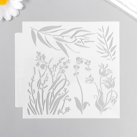 Stencil plastic "Herb" 13x13 cm-3
