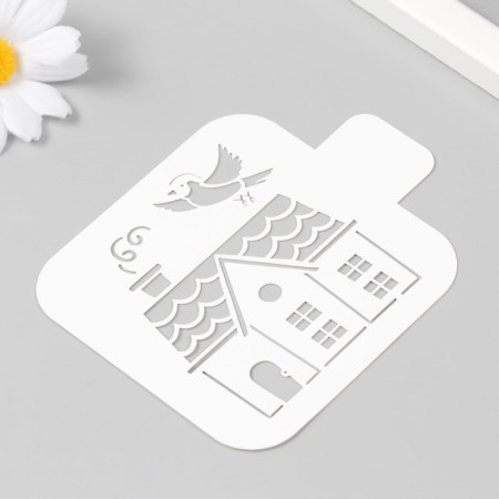 Plastic stencil "House" 9x9 cm-1
