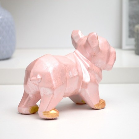 Figure "Bulldog polygonal" pink, 14x19cm-2