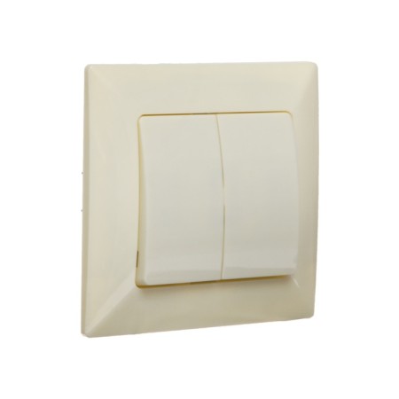 Luazon Lighting "Antei" switch, 10 A, 2 keys, hidden, beige-1