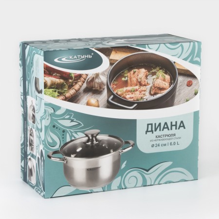 Poster "Diana", 6 l, d = 24 cm, capsule bottom, glass cover, induction-7