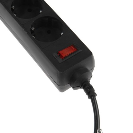 Luazon Lighting network filter, 4 sockets, 1.0 m, 2200 W, 3 x 0.75 mm2, 10 A, 220 V, black-2