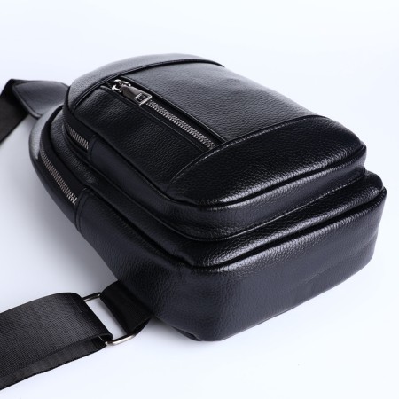 Sling bag, artificial leather, black color-4