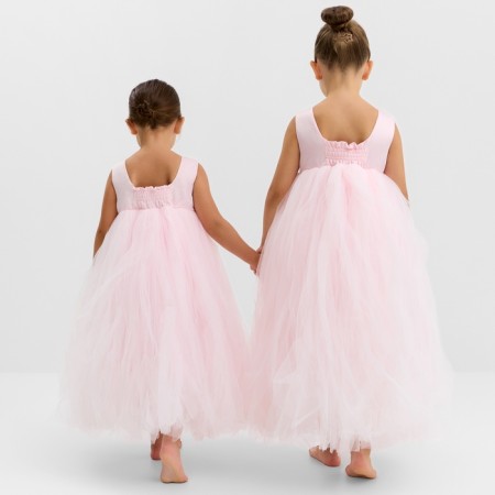 Dress children's elegant kaftan growth 90, dusty pink-3