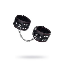 Shackles with two belts and a black Pecado BDSM lining, genuine leather, black