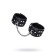 Shackles with two belts and a black Pecado BDSM lining, genuine leather, black