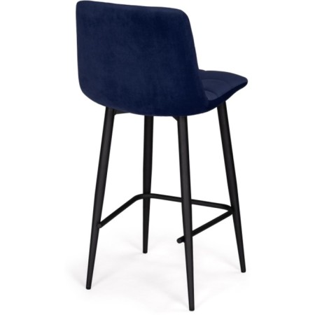Hilly stool for metal/velor, black/blue 43x42x93 cm-3
