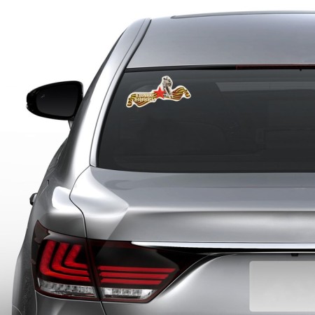 A car sticker "I remember! I'm proud!" Warrior-liberator, red stars 161x72-1