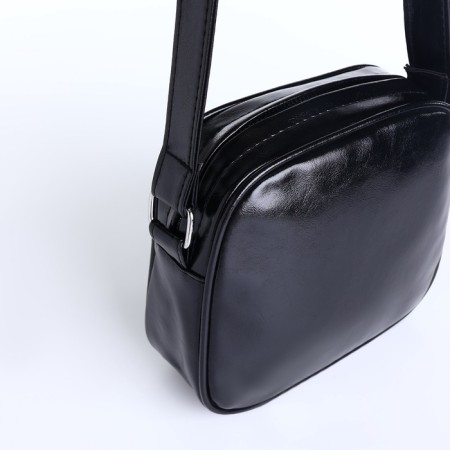 Bag Cross-Bodi with a zipper, black color-6