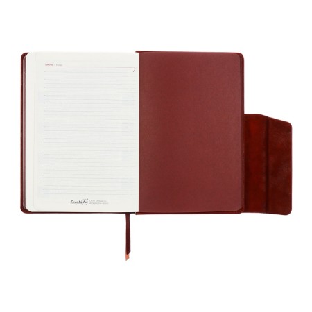 Dated 2025 diary, A5, 176 sheets of Escalada, a solid cover made of artificial leather, pancake embossing, lies, cream block 70 g/m2, brown-16