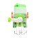 Mechanical sharpener with container, green robot
