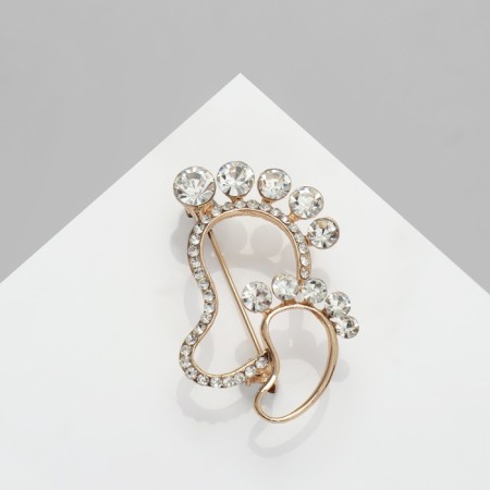 Brooch "legs", white color in gold