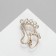 Brooch "legs", white color in gold