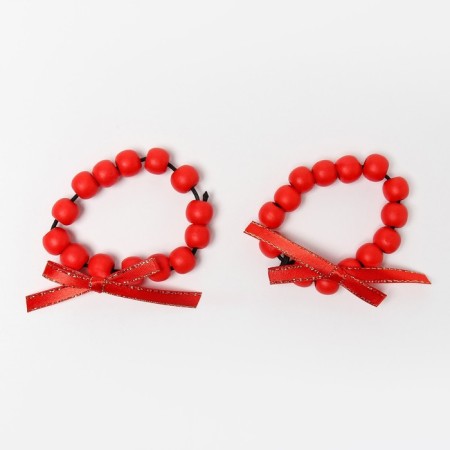 A set of rings for napkins 2 pcs. "Bow", col. red, d 5 cm, tree-2