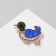 Brooch "Duck", colored in pink gold