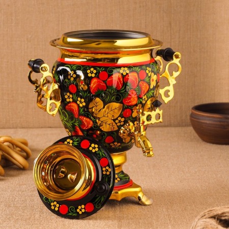 Samovar "Khokhloma", Stocky, 3 l, electric-6