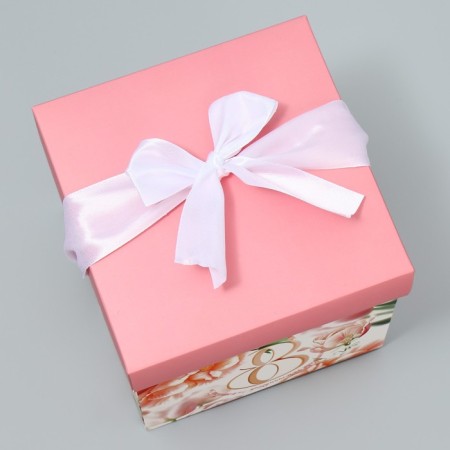 Gift folding box, packaging, “from March 8”, 15 x 15 x 15 cm-1