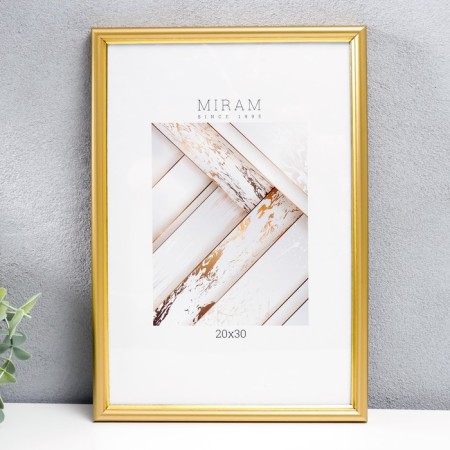 Photo frame plastic "Mira" 20x30 cm gold (plastic screen)-3