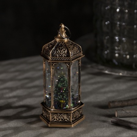 LED figure "Christmas tree in the rotunda" 6.3 × 14 × 6.3 cm, plastic, sparkles, batteries AG13x3, glow warm white-1