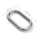 Oval -karabin, 42.5 × 24 mm / 34 × 16 mm, thickness - 4 mm, 5 pcs, silver color