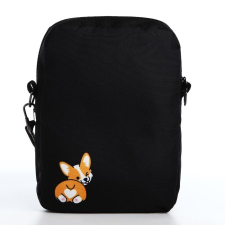 Youth bag with zipper, black color-2