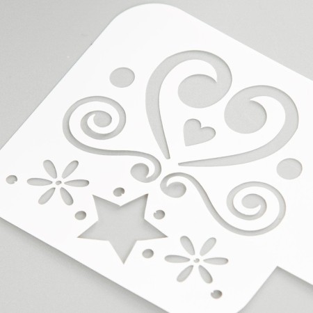 Plastic stencil "Heart" 9x9 cm-2