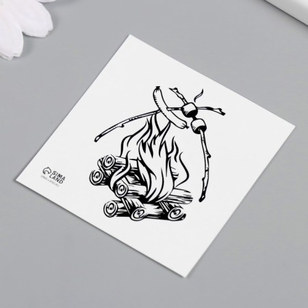 Tattoo on the body black "fire" 6x6 cm-4
