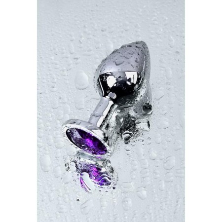 Anal plug with the Toyfa Metal rhinestone, silver, amethyst, 8 cm, d = 3.4 cm-8