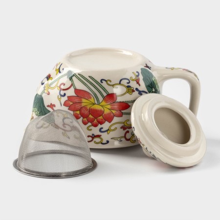 Keramic teapot with a metal sieve "Lotus", 350 ml-2
