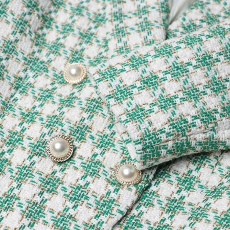 Jacket tweed double -breasted mist p. 50. Green-7