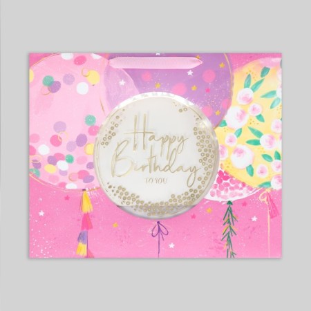 Gift package laminated with a plastic window, packaging, Happy Birthday, 32.5 x 26.5 x 13.5 cm-6