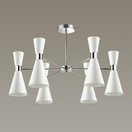 QUINN 6x60W E14 chandelier chrome, white 75x75x44.5cm-2